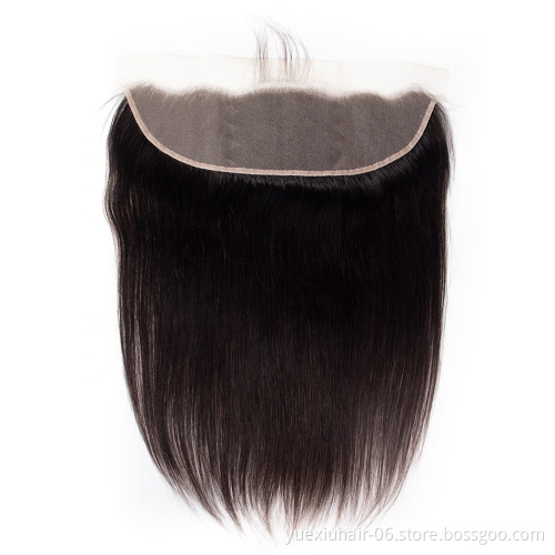 Straight Transparent Lace Closure Pre Plucked Natural Hair Line Cuticle Aligned Transparent  Swisss Lace Lace Closure